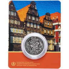 Казахстан 100 Тенге 2017 год UNC KM# 357 Бременские музыканты В блистере