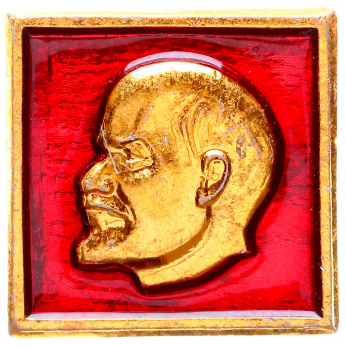 Значок СССР "В.И. Ленин", квадрат, 1980 г.