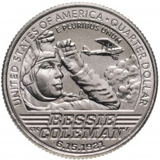 США 25 центов 2023 D год UNC №6 Американские женщины Бесси Колман