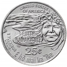 США 25 центов 2023 D год UNC №7 Американские женщины Эдит Канакаоле