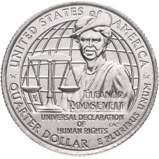 США 25 центов 2023 D год UNC №8 Американские женщины Элеонора Рузвельт