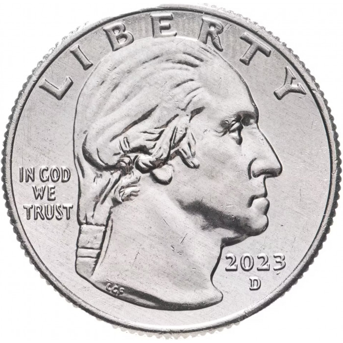 США 25 центов 2023 D год UNC №8 Американские женщины Элеонора Рузвельт