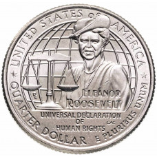 США 25 центов 2023 P год UNC №8 Американские женщины Элеонора Рузвельт