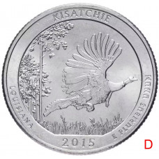 США 25 центов 2015 D год UNC Прекрасная Америка № 27 Национальные лес Кисатчи