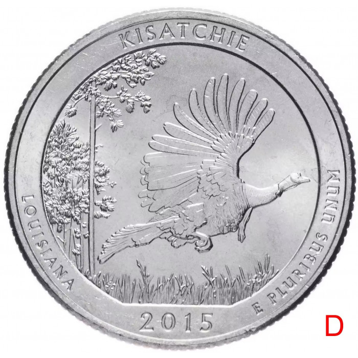 США 25 центов 2015 D год UNC Прекрасная Америка № 27 Национальные лес Кисатчи