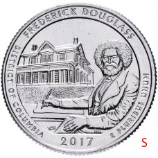 США 25 центов 2017 S год UNC Прекрасная Америка № 37 Национальное историческое место Фредерика Дугласа