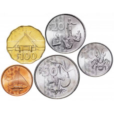 Вануату 5 10 20 50 100 вату 2015-2022 год UNC Набор из 5 монет