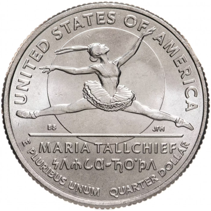 США 25 центов 2023 P год UNC №10 Американские женщины Мария Толчиф