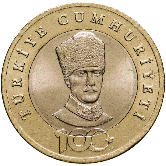Турция 5 лир 2023 год 100 лет со дня основания Республики UNC UC# 476