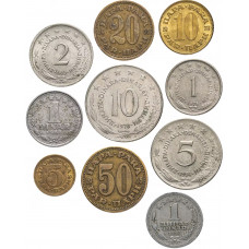 Югославия 5 10 20 50 пара 1 2 5 10 динаров 1965-1981 год Набор из 10 монет
