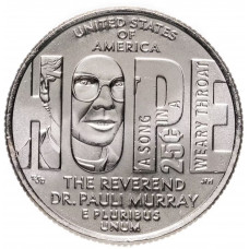 США 25 центов 2024 D год UNC №11 Американские женщины Паули Мюррей