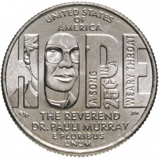 США 25 центов 2024 P год UNC №11 Американские женщины Паули Мюррей