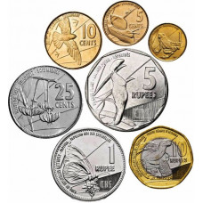 Сейшелы 1 5 10 25 центов 1 5 10 рупий 2016-2022 год Набор из 7 монет