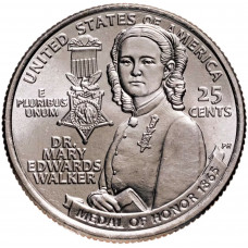 США 25 центов 2024 P год UNC №13 Американские женщины Мэри Эдвардс Уокер