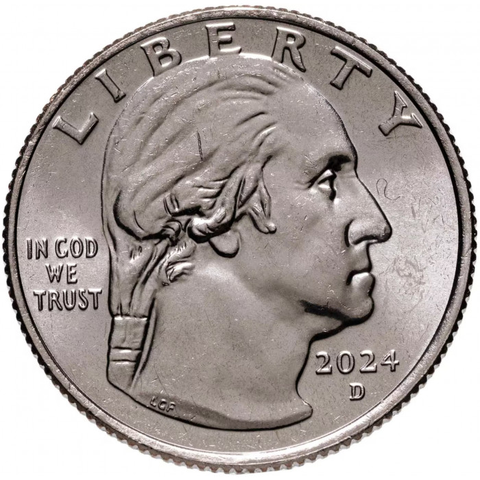 США 25 центов 2024 D год UNC №14 Американские женщины Селия Крус