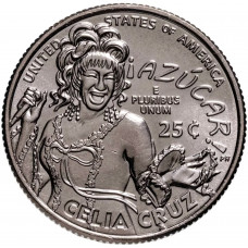 США 25 центов 2024 D год UNC №14 Американские женщины Селия Крус