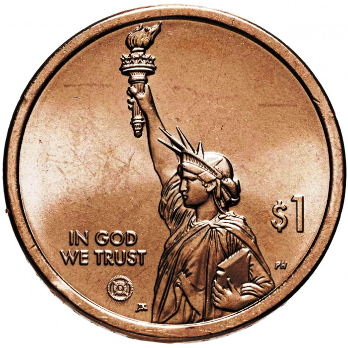 США 1 доллар 2024 D год UNC UC# 417 Джордж Вашингтон Карвер, Миссури, Американские инновации