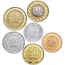 Армения 10 20 50 100 200 500 драмов 2003-2004 год Набор из 6 монет