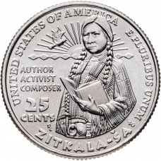США 25 центов 2024 D год UNC №15 Американские женщины Зиткала-Ша