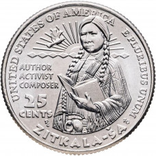 США 25 центов 2024 P год UNC №15 Американские женщины Зиткала-Ша