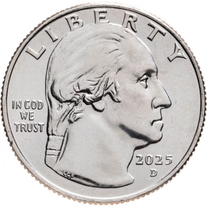 США 25 центов 2025 D год UNC №17 Американские женщины Жюльетта Гордон Лоу