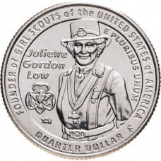 США 25 центов 2025 D год UNC №17 Американские женщины Жюльетта Гордон Лоу