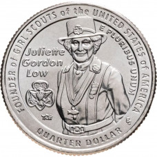 США 25 центов 2025 P год UNC №17 Американские женщины Жюльетта Гордон Лоу